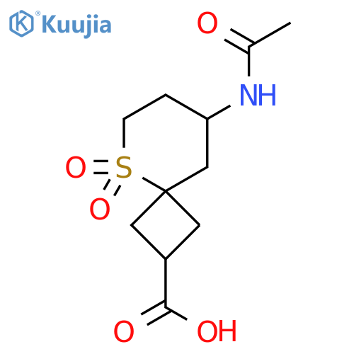 8-Acetamido-5,5-dioxo-5lambda6-thiaspiro[3.5]nonane-2-carboxylic acid structure
