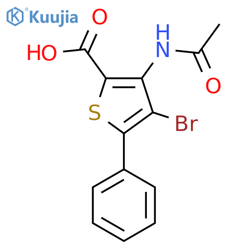 4-Bromo-3-acetamido-5-phenylthiophene-2-carboxylic acid structure