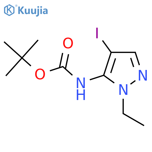 tert-butyl N-(1-ethyl-4-iodo-1H-pyrazol-5-yl)carbamate structure