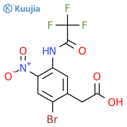 2-2-bromo-4-nitro-5-(2,2,2-trifluoroacetamido)phenylacetic acid structure