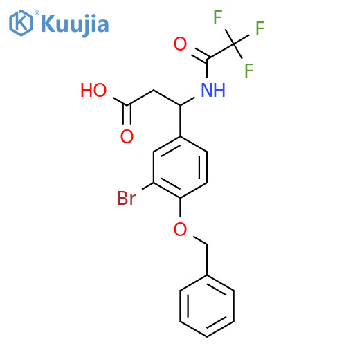 3-4-(benzyloxy)-3-bromophenyl-3-(2,2,2-trifluoroacetamido)propanoic acid structure