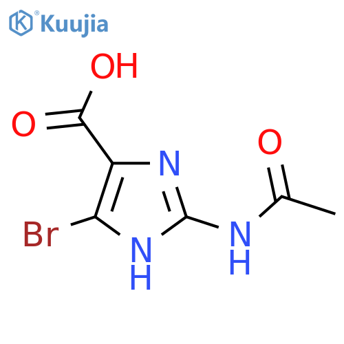 4-bromo-2-acetamido-1H-imidazole-5-carboxylic acid structure