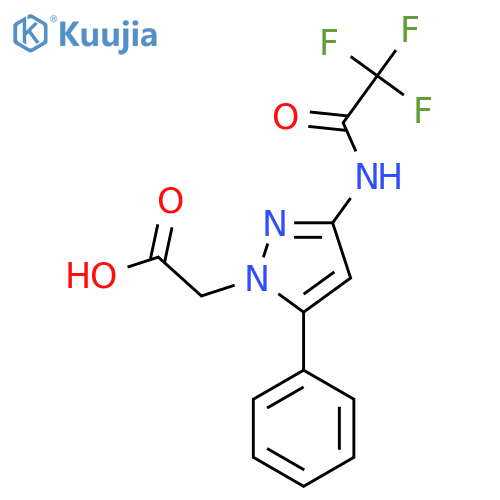 2-5-phenyl-3-(2,2,2-trifluoroacetamido)-1H-pyrazol-1-ylacetic acid structure