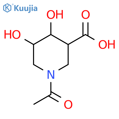 1-Acetyl-4,5-dihydroxypiperidine-3-carboxylic acid structure
