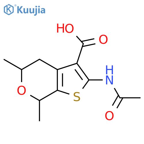 2-acetamido-5,7-dimethyl-4H,5H,7H-thieno2,3-cpyran-3-carboxylic acid structure