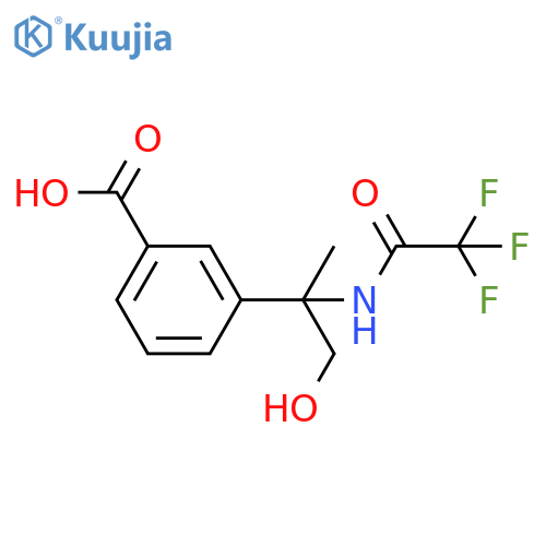 3-1-hydroxy-2-(2,2,2-trifluoroacetamido)propan-2-ylbenzoic acid structure