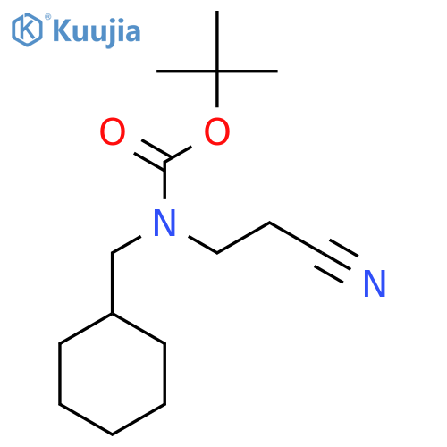 tert-butyl N-(2-cyanoethyl)-N-(cyclohexylmethyl)carbamate structure