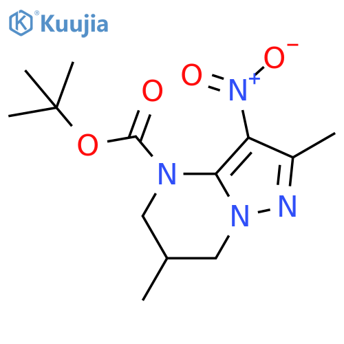 tert-butyl 2,6-dimethyl-3-nitro-4H,5H,6H,7H-pyrazolo1,5-apyrimidine-4-carboxylate structure