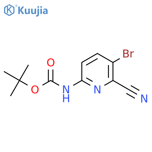 tert-butyl N-(5-bromo-6-cyanopyridin-2-yl)carbamate structure