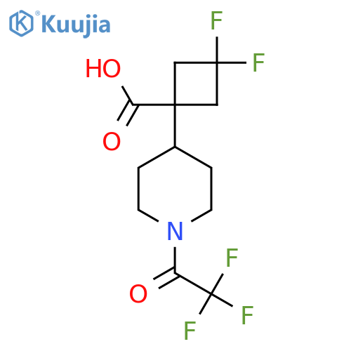 3,3-difluoro-1-1-(2,2,2-trifluoroacetyl)piperidin-4-ylcyclobutane-1-carboxylic acid structure