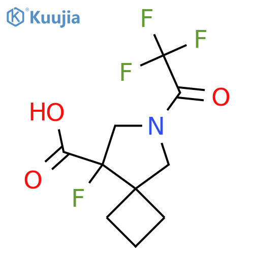 8-fluoro-6-(2,2,2-trifluoroacetyl)-6-azaspiro3.4octane-8-carboxylic acid structure
