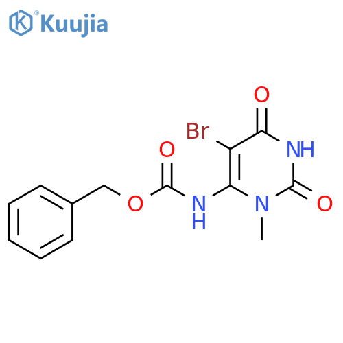 benzyl N-(5-bromo-3-methyl-2,6-dioxo-1,2,3,6-tetrahydropyrimidin-4-yl)carbamate structure