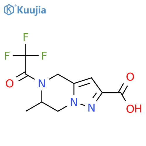 6-methyl-5-(2,2,2-trifluoroacetyl)-4H,5H,6H,7H-pyrazolo[1,5-a]pyrazine-2-carboxylic acid structure