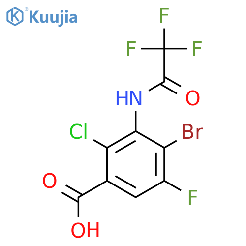 4-Bromo-2-chloro-5-fluoro-3-(2,2,2-trifluoroacetamido)benzoic acid structure
