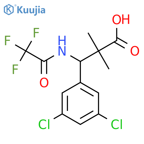 3-(3,5-Dichlorophenyl)-2,2-dimethyl-3-(2,2,2-trifluoroacetamido)propanoic acid structure