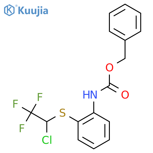 benzyl N-{2-[(1-chloro-2,2,2-trifluoroethyl)sulfanyl]phenyl}carbamate structure