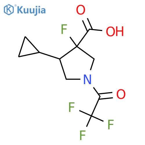 4-Cyclopropyl-3-fluoro-1-(2,2,2-trifluoroacetyl)pyrrolidine-3-carboxylic acid structure