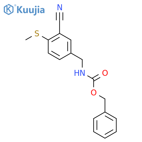 benzyl N-{[3-cyano-4-(methylsulfanyl)phenyl]methyl}carbamate structure