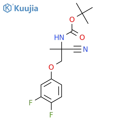 tert-butyl N-1-cyano-2-(3,4-difluorophenoxy)-1-methylethylcarbamate structure
