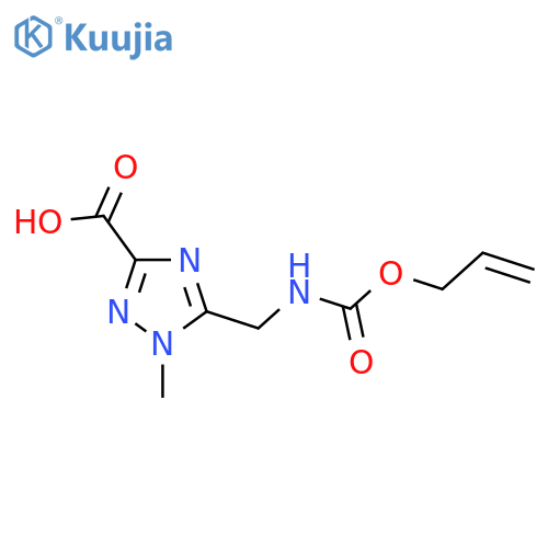 1-methyl-5-({[(prop-2-en-1-yloxy)carbonyl]amino}methyl)-1H-1,2,4-triazole-3-carboxylic acid structure