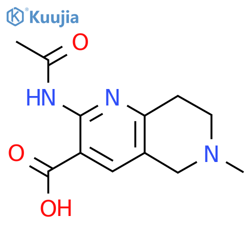 2-Acetamido-6-methyl-5,6,7,8-tetrahydro-1,6-naphthyridine-3-carboxylic acid structure