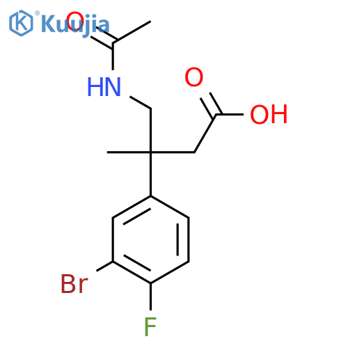 3-(3-Bromo-4-fluorophenyl)-4-acetamido-3-methylbutanoic acid structure