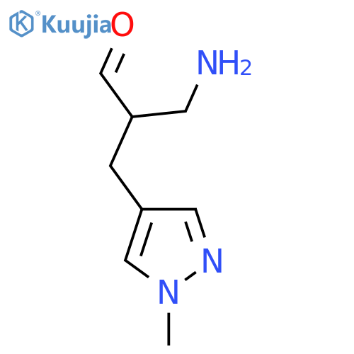 3-amino-2-(1-methyl-1H-pyrazol-4-yl)methylpropanal structure