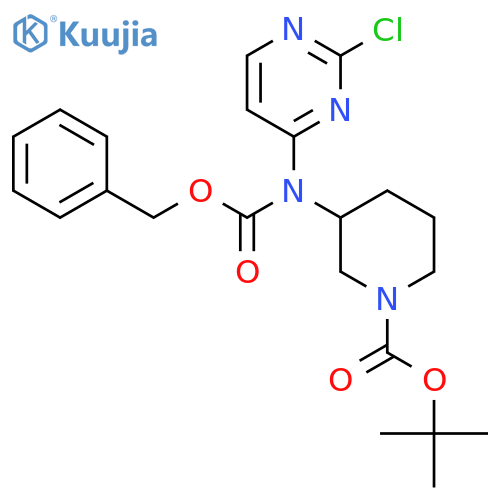 tert-butyl 3-{(benzyloxy)carbonyl(2-chloropyrimidin-4-yl)amino}piperidine-1-carboxylate structure