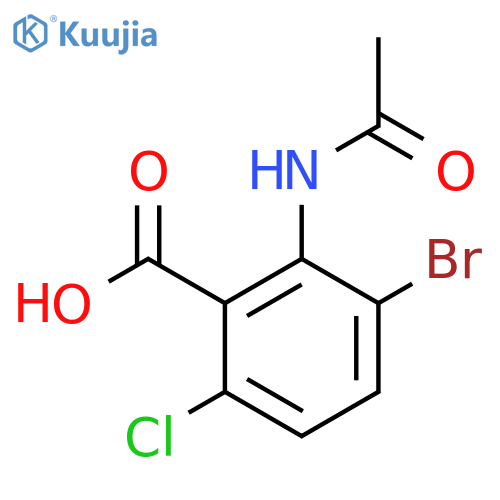 3-Bromo-6-chloro-2-acetamidobenzoic acid structure