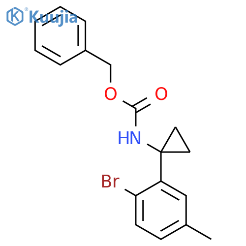 benzyl N-1-(2-bromo-5-methylphenyl)cyclopropylcarbamate structure
