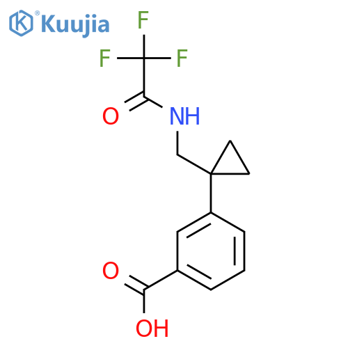 3-{1-(2,2,2-trifluoroacetamido)methylcyclopropyl}benzoic acid structure