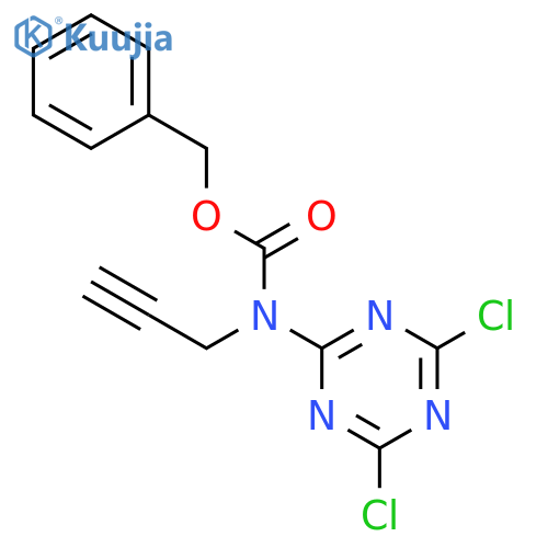 benzyl N-(4,6-dichloro-1,3,5-triazin-2-yl)-N-(prop-2-yn-1-yl)carbamate structure