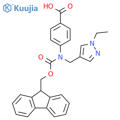 4-{(1-ethyl-1H-pyrazol-4-yl)methyl({(9H-fluoren-9-yl)methoxycarbonyl})amino}benzoic acid structure