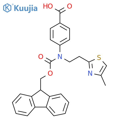 4-({(9H-fluoren-9-yl)methoxycarbonyl}2-(4-methyl-1,3-thiazol-2-yl)ethylamino)benzoic acid structure