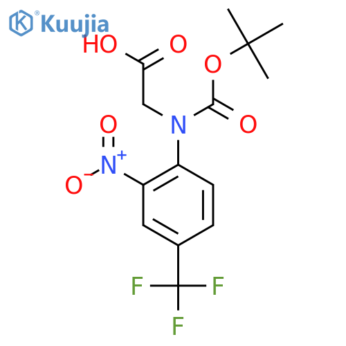 2-{(tert-butoxy)carbonyl2-nitro-4-(trifluoromethyl)phenylamino}acetic acid structure