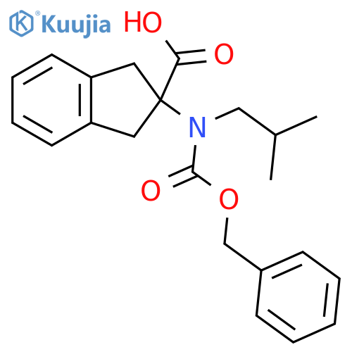 2-{(benzyloxy)carbonyl(2-methylpropyl)amino}-2,3-dihydro-1H-indene-2-carboxylic acid structure