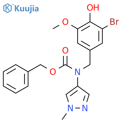 benzyl N-(3-bromo-4-hydroxy-5-methoxyphenyl)methyl-N-(1-methyl-1H-pyrazol-4-yl)carbamate structure