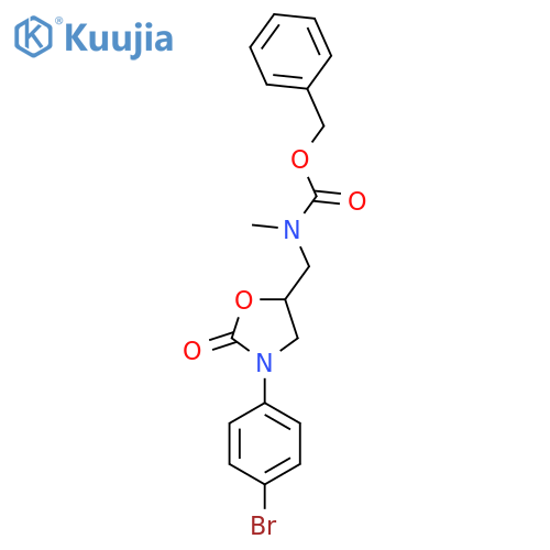 benzyl N-{3-(4-bromophenyl)-2-oxo-1,3-oxazolidin-5-ylmethyl}-N-methylcarbamate structure