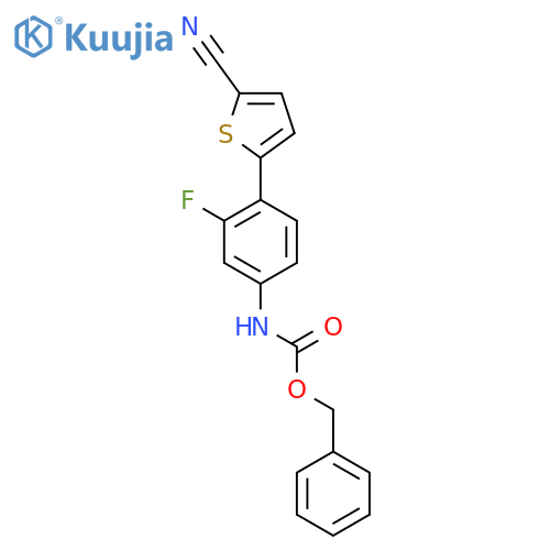 benzyl N-4-(5-cyanothiophen-2-yl)-3-fluorophenylcarbamate structure