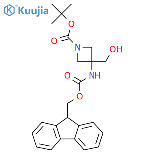 tert-butyl 3-({(9H-fluoren-9-yl)methoxycarbonyl}amino)-3-(hydroxymethyl)azetidine-1-carboxylate structure