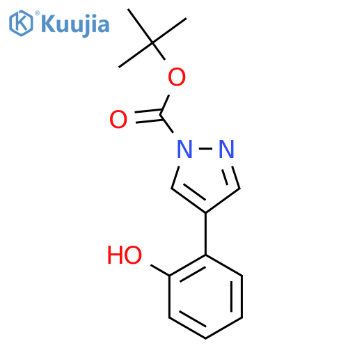 tert-butyl 4-(2-hydroxyphenyl)-1H-pyrazole-1-carboxylate structure