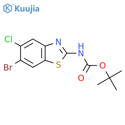 tert-butyl N-(6-bromo-5-chloro-1,3-benzothiazol-2-yl)carbamate structure