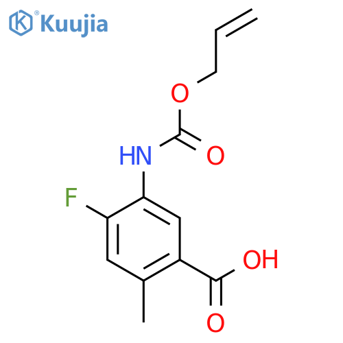 4-Fluoro-2-methyl-5-{[(prop-2-en-1-yloxy)carbonyl]amino}benzoic acid structure