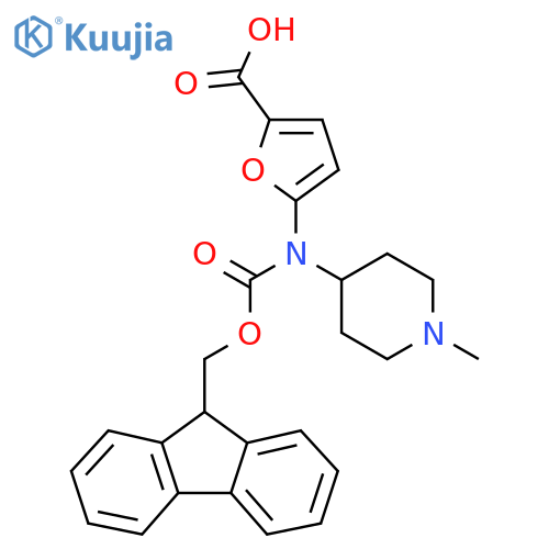 5-({(9H-fluoren-9-yl)methoxycarbonyl}(1-methylpiperidin-4-yl)amino)furan-2-carboxylic acid structure