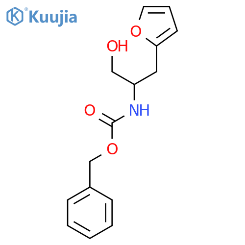 benzyl N-[1-(furan-2-yl)-3-hydroxypropan-2-yl]carbamate structure