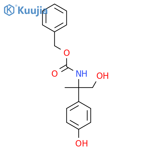 benzyl N-1-hydroxy-2-(4-hydroxyphenyl)propan-2-ylcarbamate structure
