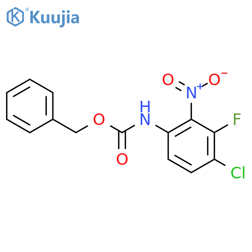 benzyl N-(4-chloro-3-fluoro-2-nitrophenyl)carbamate structure