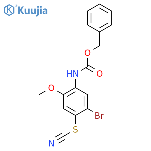benzyl N-[5-bromo-4-(cyanosulfanyl)-2-methoxyphenyl]carbamate structure
