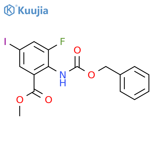methyl 2-{(benzyloxy)carbonylamino}-3-fluoro-5-iodobenzoate structure