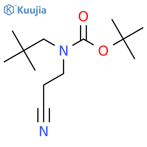 tert-butyl N-(2-cyanoethyl)-N-(2,2-dimethylpropyl)carbamate structure
